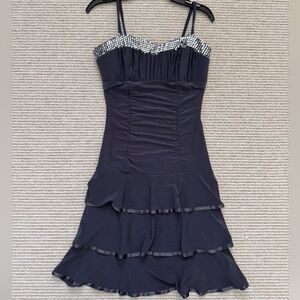 Taboo Women's Sequin Tiered Spaghetti Strap Dress